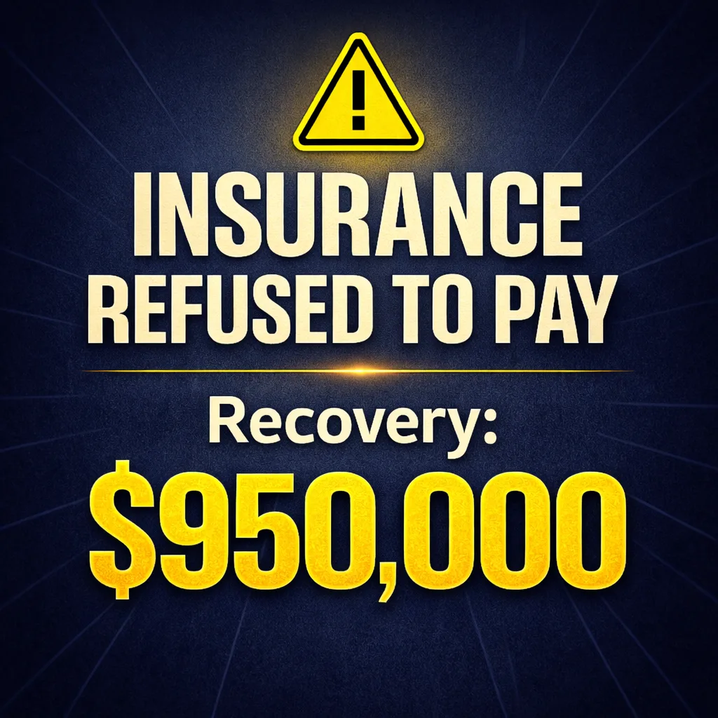 Insurance refused to pay — $950,000 recovery